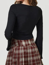 Square Neck Flare Sleeve T-Shirt OutfitFlow